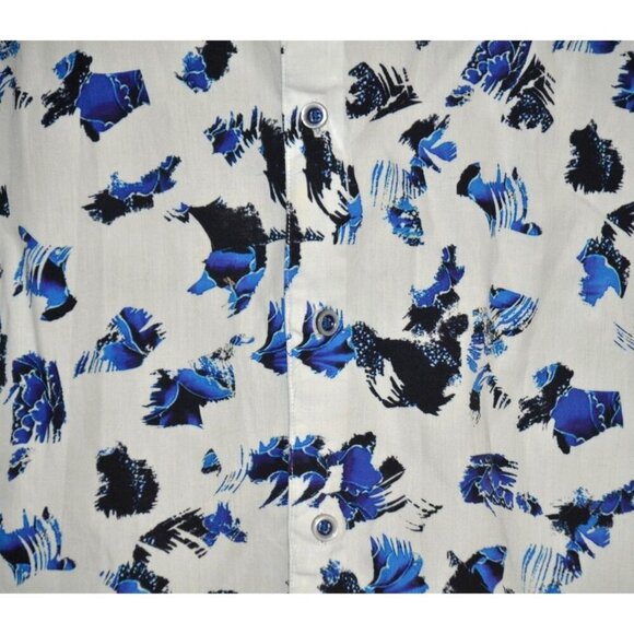 Robert Graham Blue Abstract Print Flip Cuff Men's 3XL Casual Button Front Shirt - Picture 3 of 11